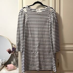 A.L.C. STRIPED COTTON SUMMER DRESS W/OPEN SHOULDERS DETAIL SZ L